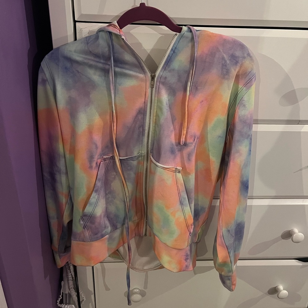 Tie dye zip up sweatshirt